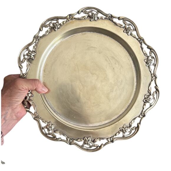 Marples & Co Sheffield Electroplated Gold Silverplate Serving Plate - Picture 2 of 8